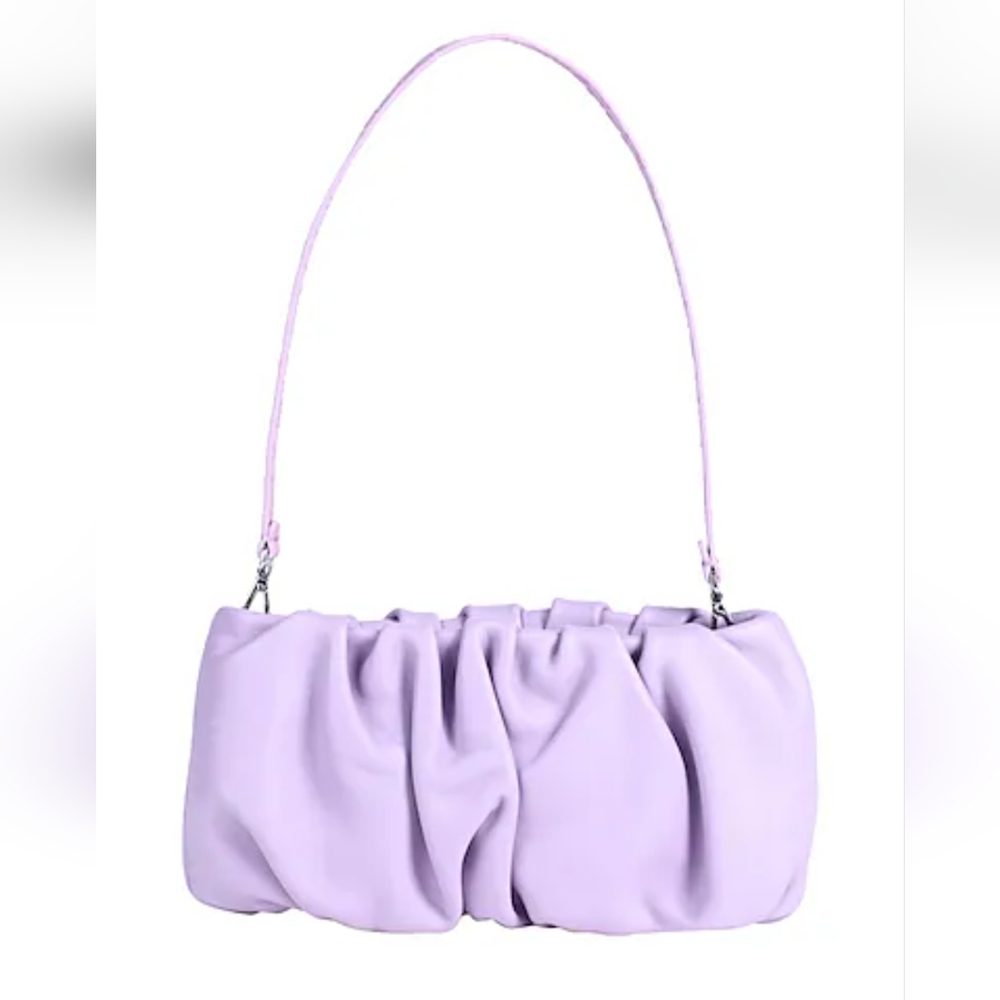 REDUCED! NWT STAUD BEAN Ruched CONVERTIBLE Clutch Bag w/Strap in LILAC LEATHER